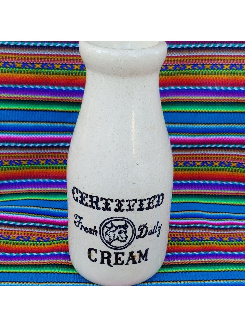Antique Creamery Ceramic Farm Style Milk Cream Bottle
